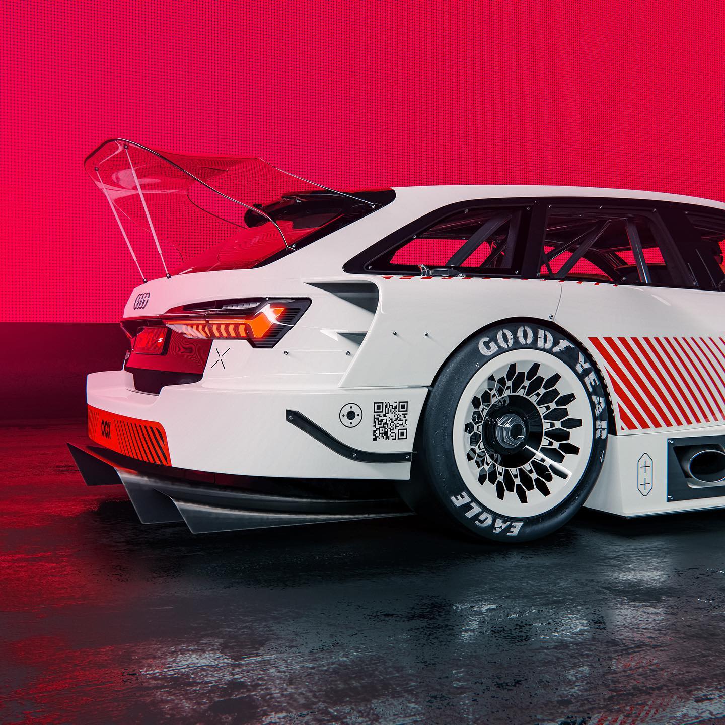 Audi RS6 transparent polycarbonate rear spoiler