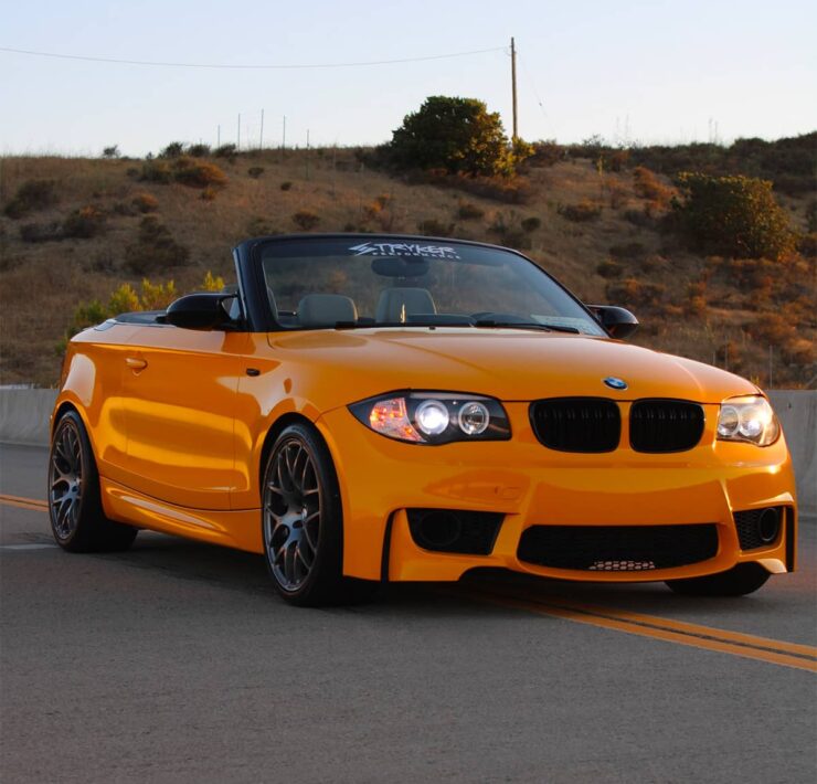 Modified BMW 135i E88 Convertible with lowered suspension