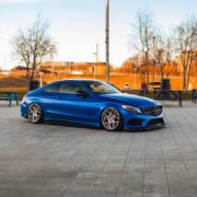 Modified Mercedes C43 AMG COupe C205/W205 with tuning upgrades and low stance