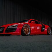 Slammed Audi R8 on Rotiform wheels