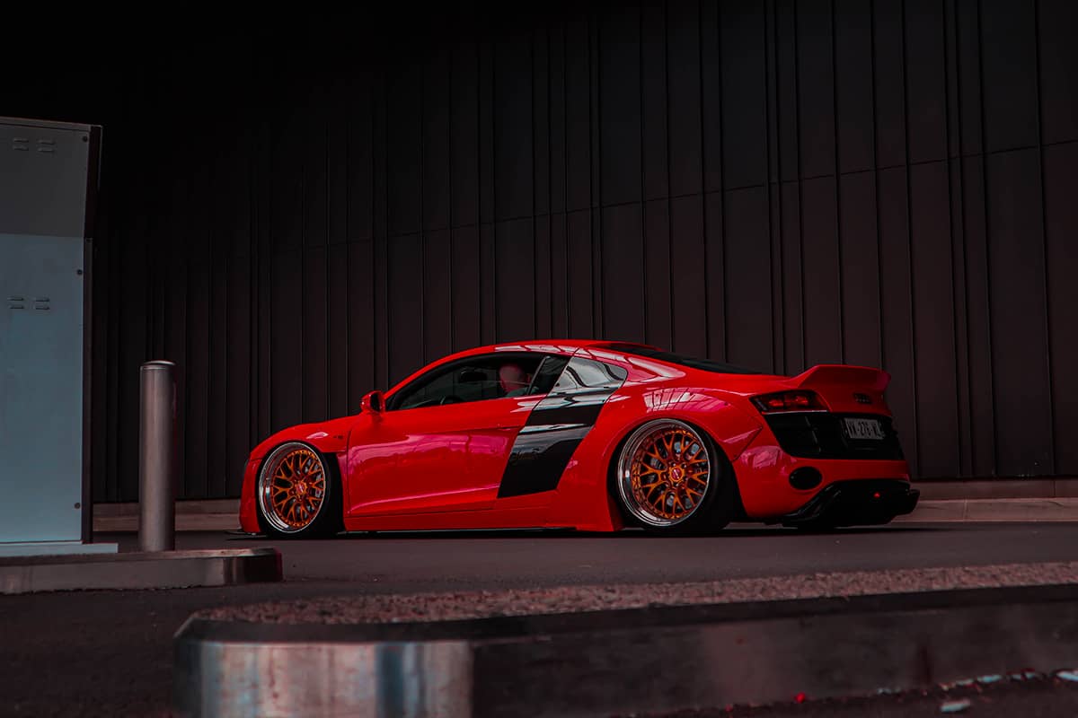 Stanced Audi R8 with Liberty Walk Wide body kit